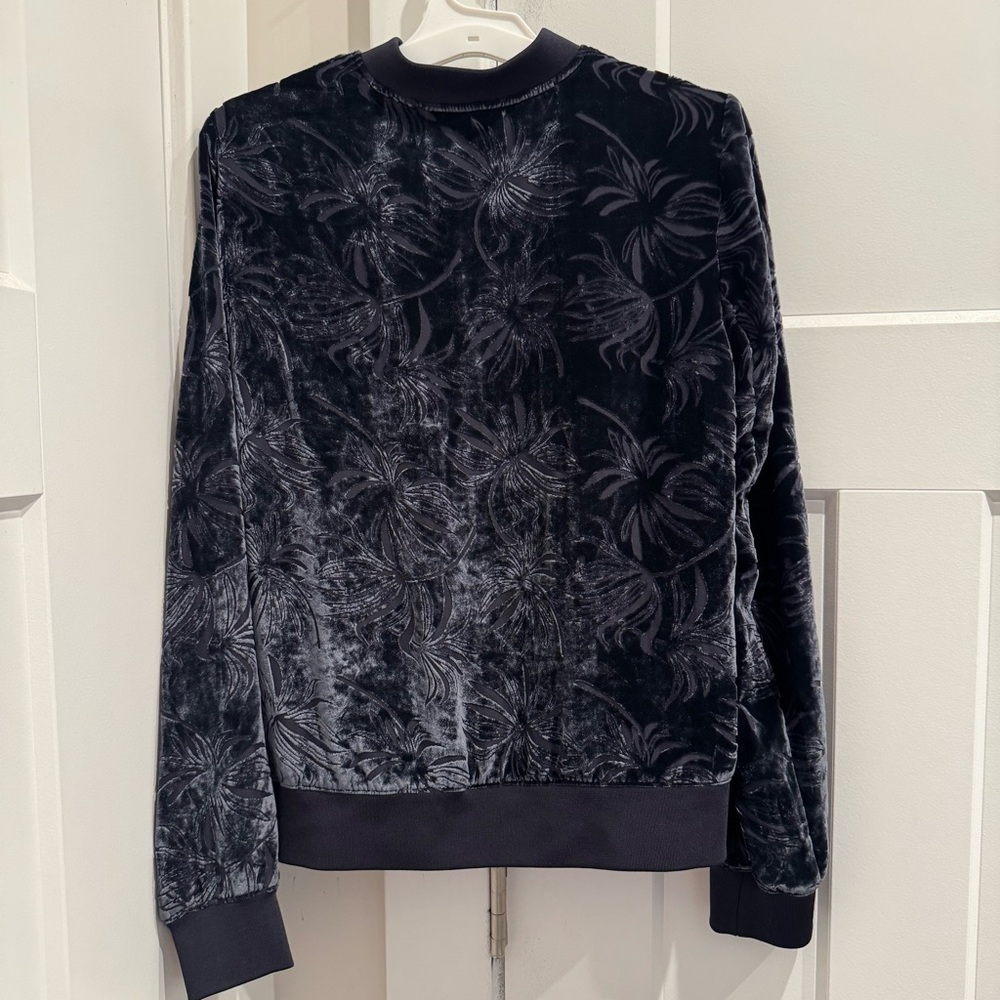 Olivia Palermo + Chelsea28 Velvet Burnout Bomber Jacket Size Small - Picture 2 of 15